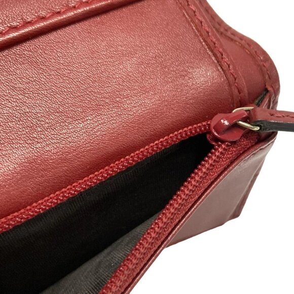 GUCCI Shimmerline/Micro Gucci Red Leather - Trifold Wallet 365-040125 - Picture 6 of 9